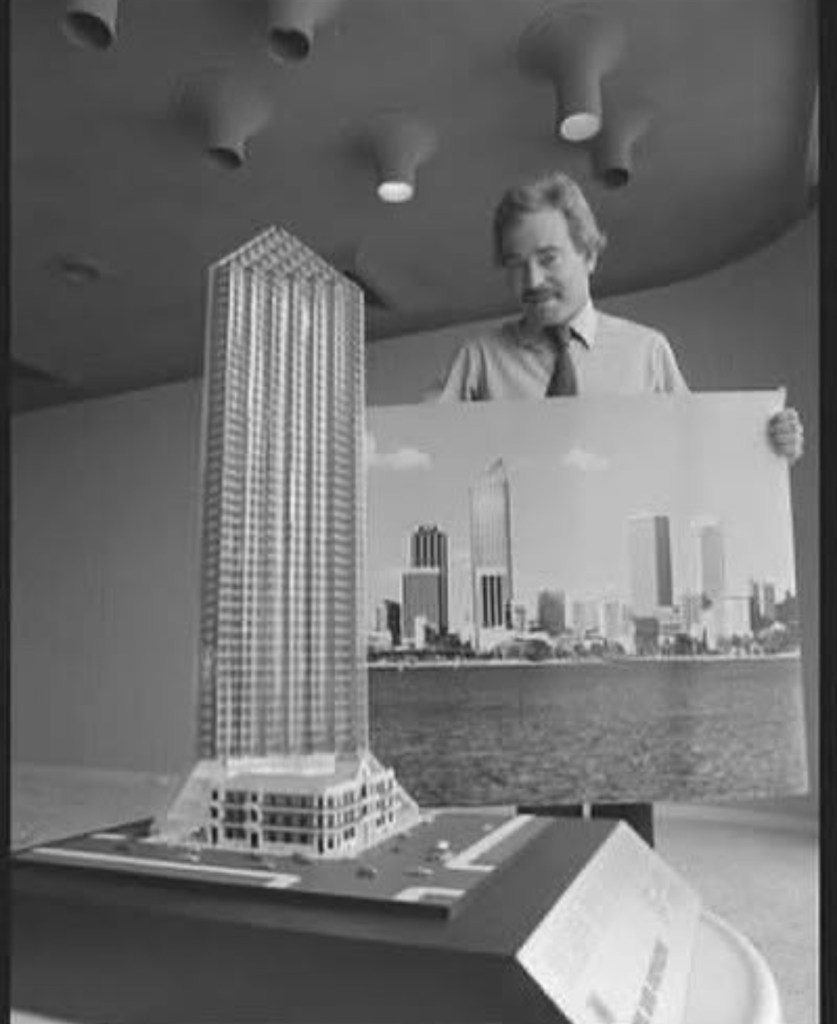 Architect's model of the R&I Tower and Palace Hotel Project, Perth, 1980s.